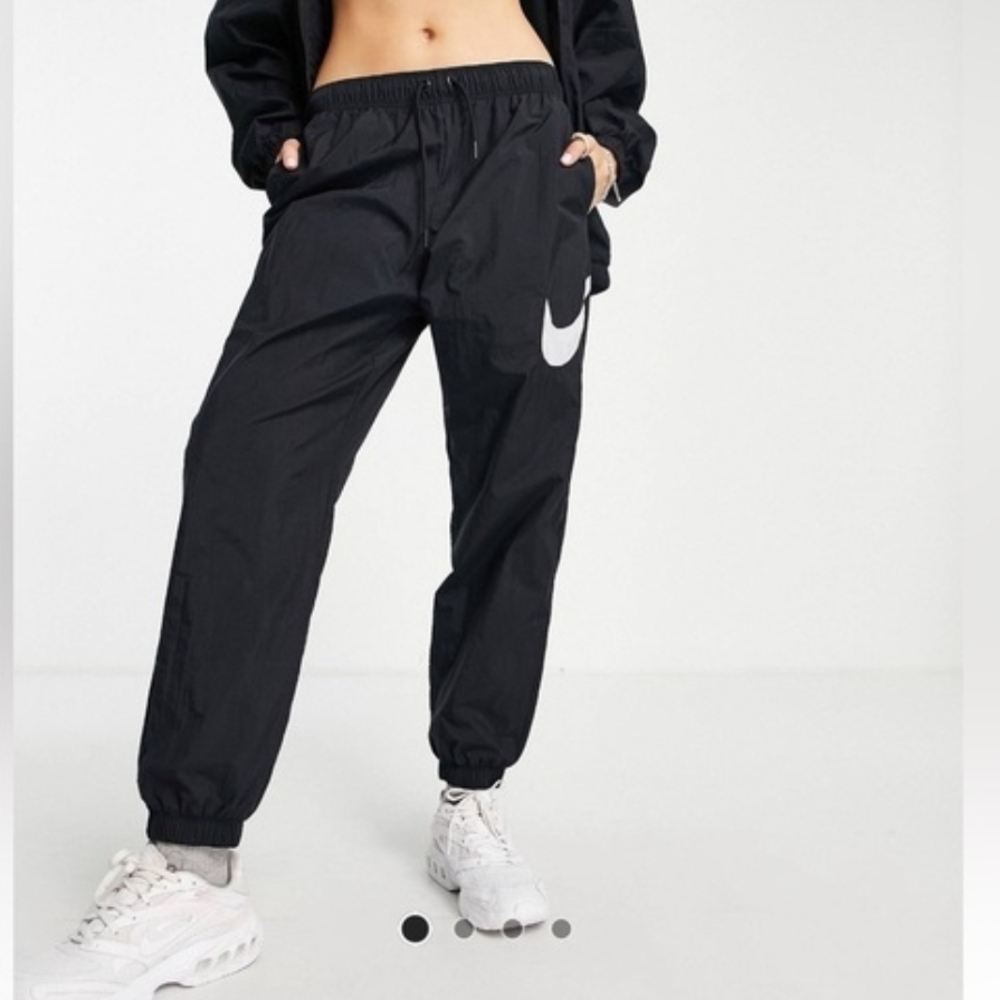 Nike Black Track Joggers with White Swoosh